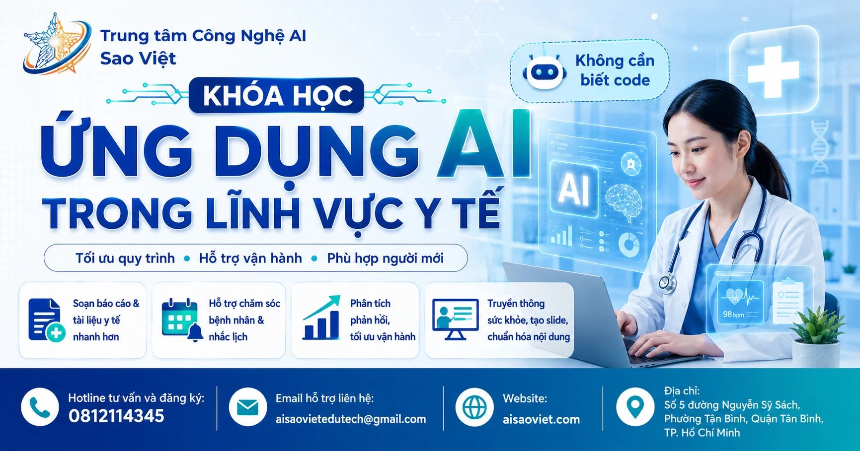 Khóa Học Ứng Dụng AI Trong Lĩnh Vực Y Tế - Tối Ưu Hóa Quy Trình