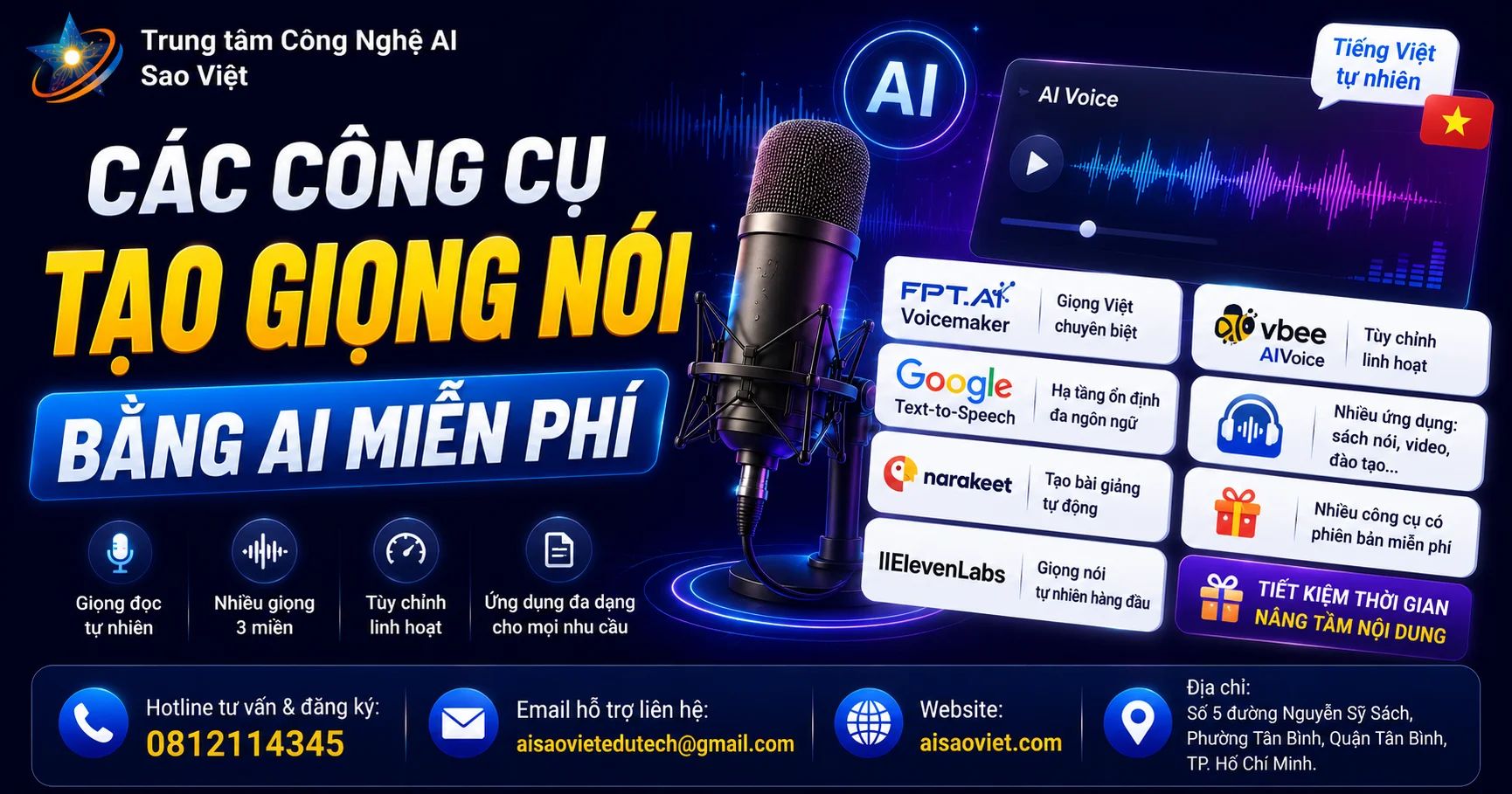 Top 5 Công Cụ Tạo Giọng Nói Bằng AI Miễn Phí Tốt Nhất