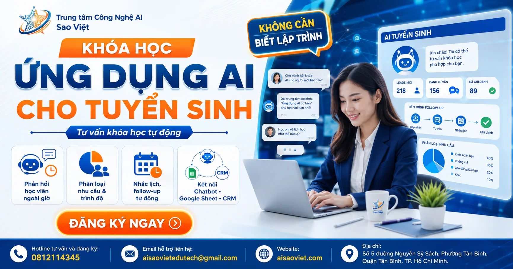 Khóa Học Ứng Dụng  AI Tuyển Sinh: Tư Vấn Khóa Học Tự Động