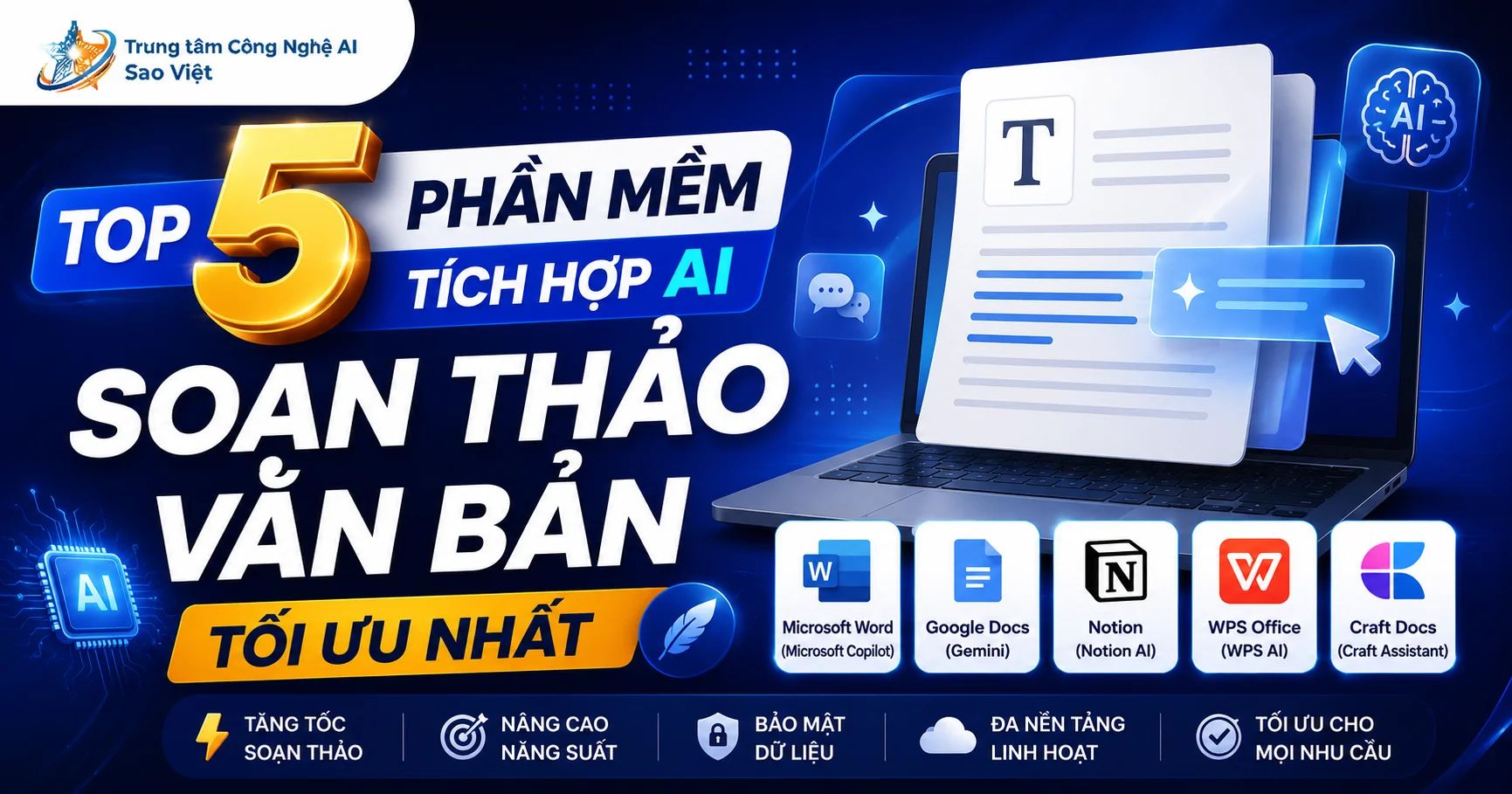 Top 5 Phần Mềm Tích Hợp AI Soạn Thảo Văn Bản Tối Ưu Nhất 