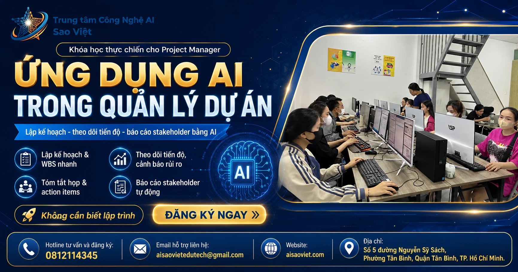 Khóa học Ứng Dụng AI Trong Quản Lý Dự Án: Công Cụ Và Thực Chiến