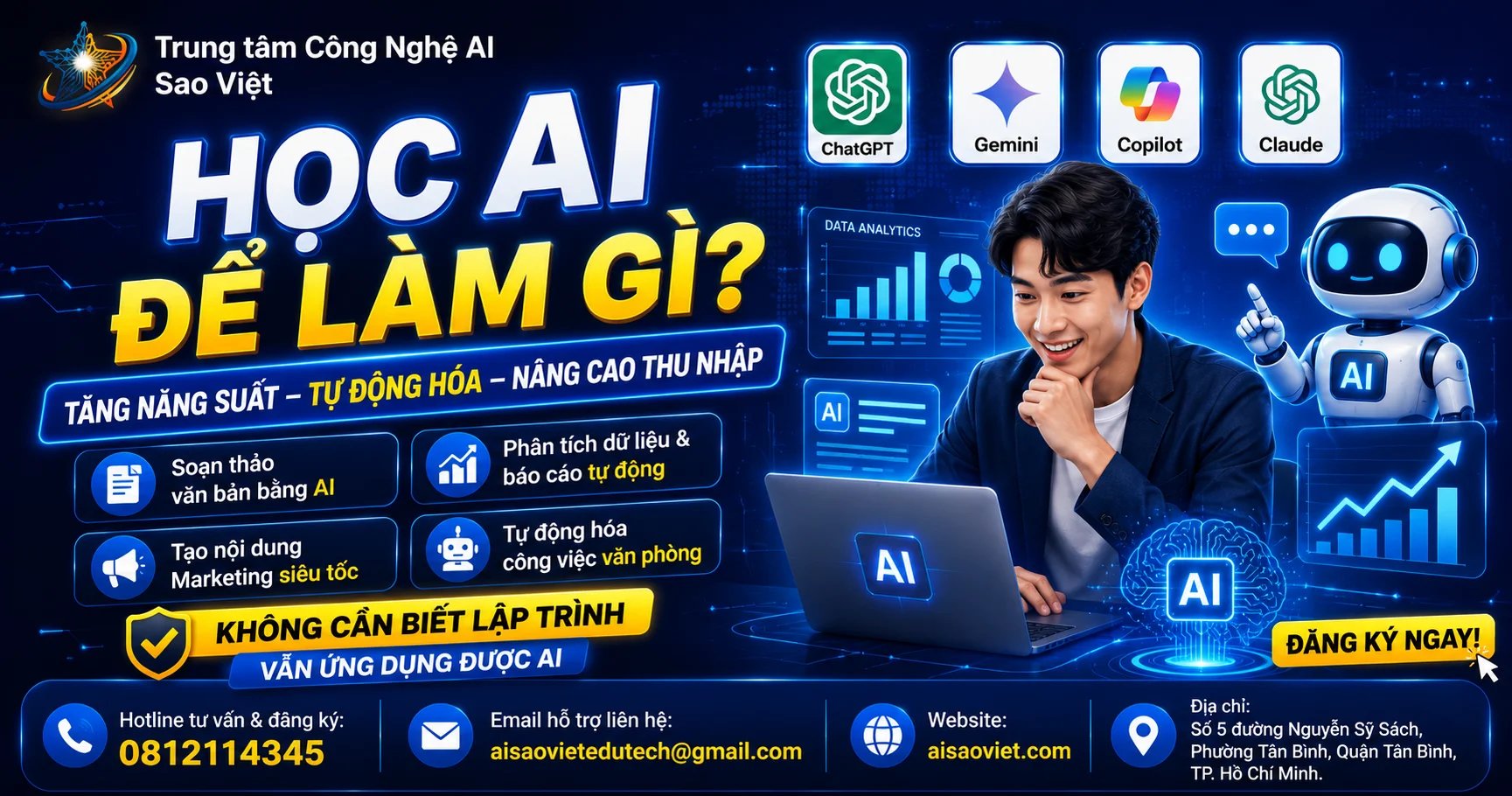 Học AI Để Làm Gì? Lợi Ích Và Lĩnh Vực Ứng Dụng Cho Người Đi Làm