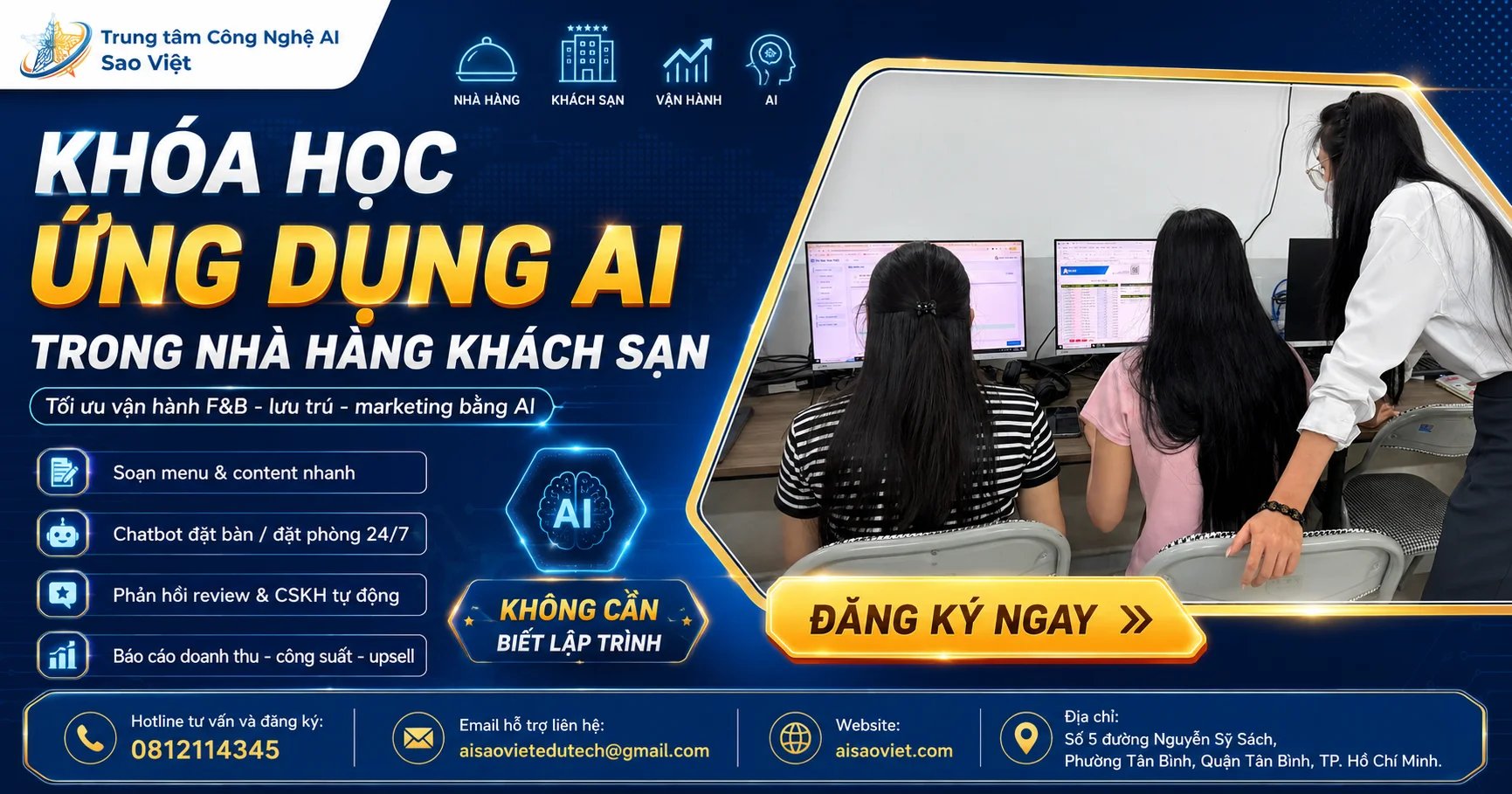 Khóa Học Ứng Dụng AI Trong Nhà Hàng Khách Sạn: Tối Ưu F&B 