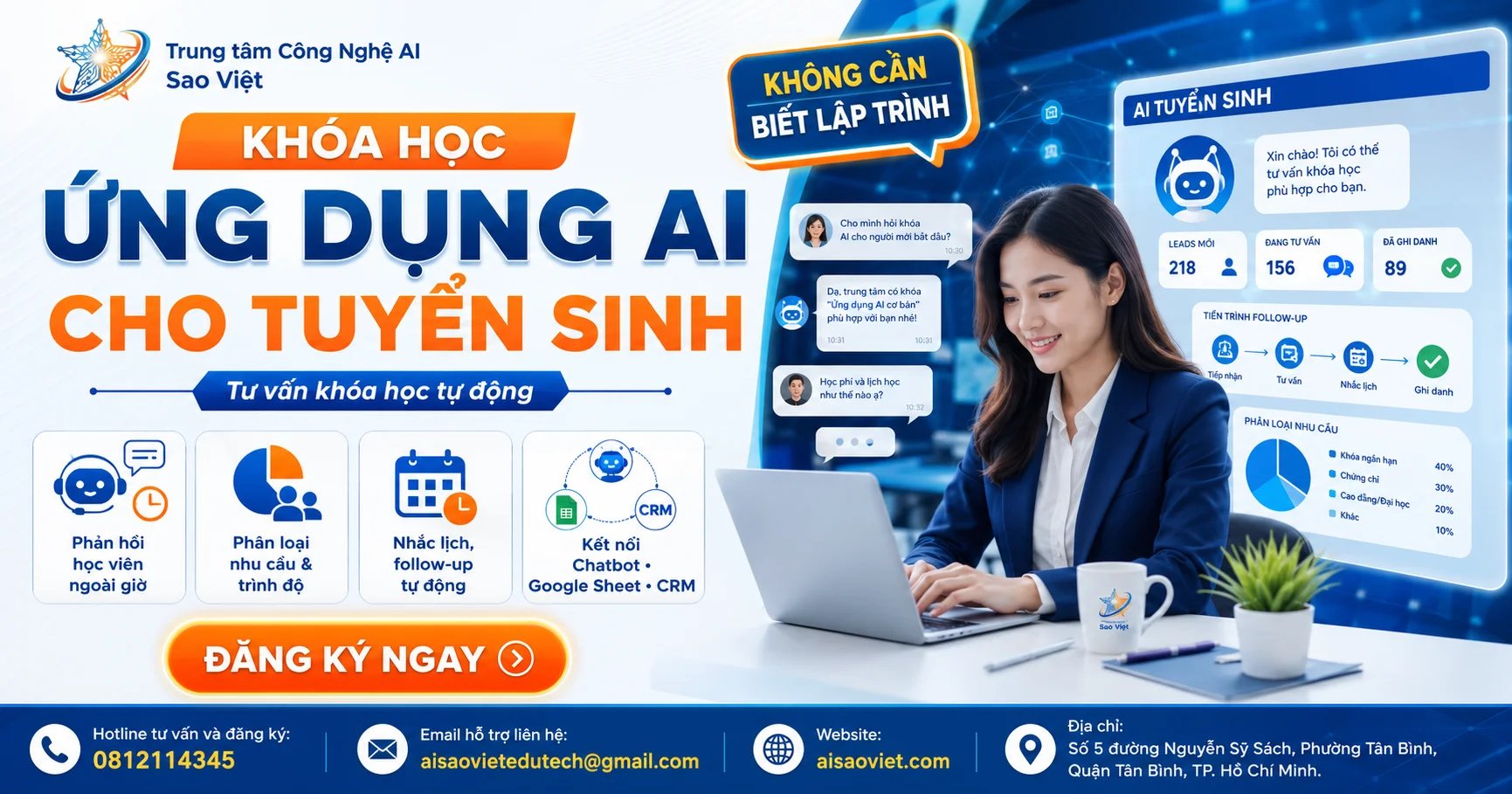 Khóa Học Ứng Dụng  AI Tuyển Sinh: Tư Vấn Khóa Học Tự Động