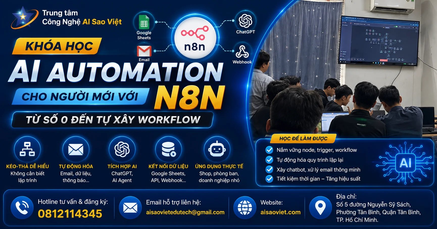 Khóa Học AI Automation Cho Người Mới Với N8N: Từ Số 0 Đến Tự Xây Workflow
