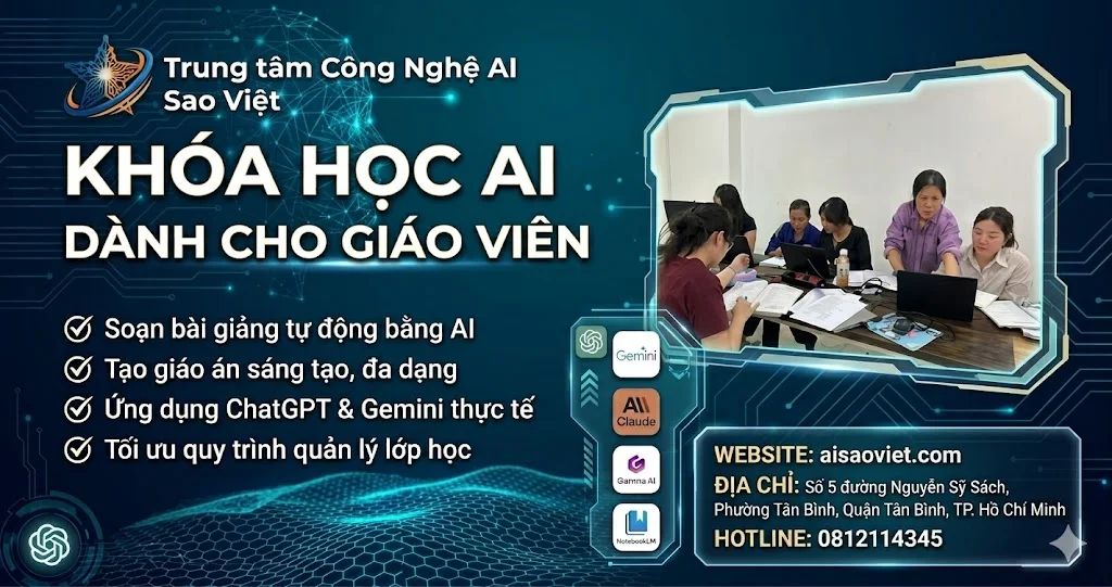 Khóa Học AI Cho Giáo Viên: Tiết Kiệm 80% Thời Gian Soạn Bài