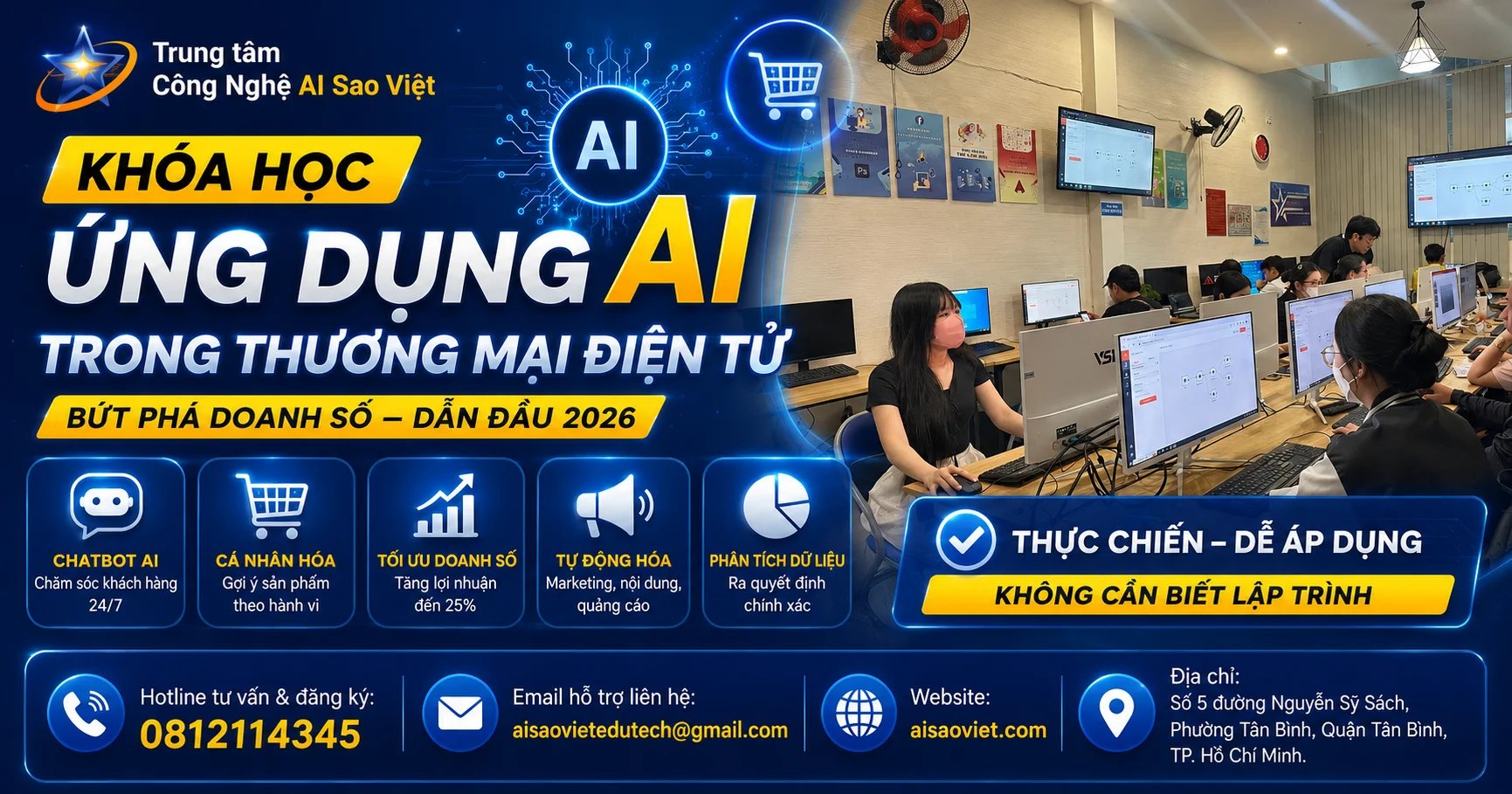 Khóa học Ứng dụng AI trong Thương Mại Điện Tử - Bứt Phá Doanh Số 2026