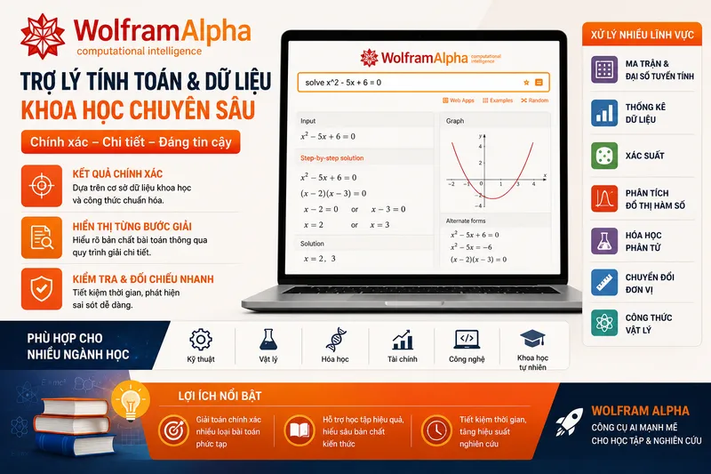 Công cụ hỗ trợ học tập Wolfram Alpha