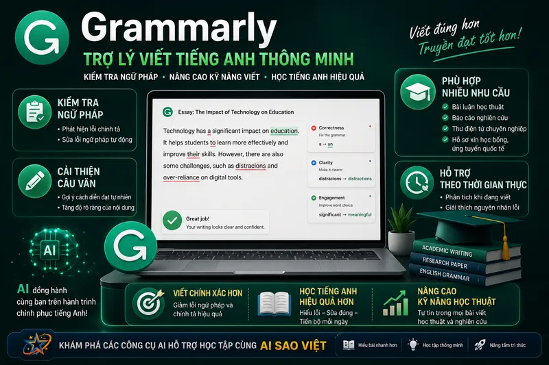 Công cụ hỗ trợ học tập Grammarly