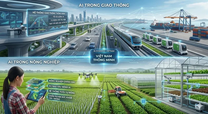Ảnh minh họa: Ứng dụng AI trong giao thông và nông nghiệp