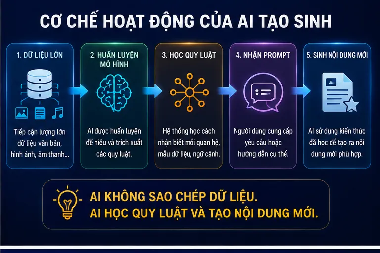 Cơ chế hoạt động của AI tạo sinh