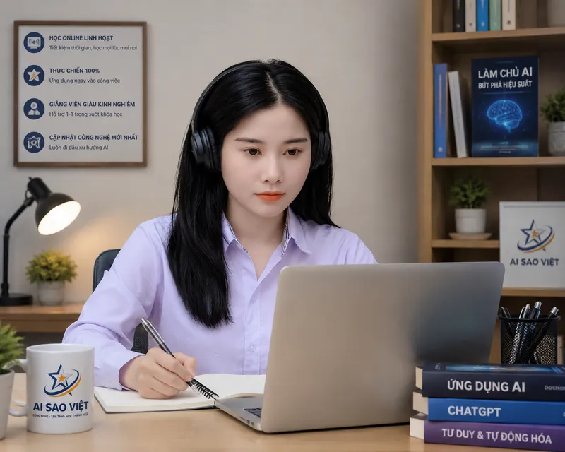 Học viên đang tham gia khóa học AI online