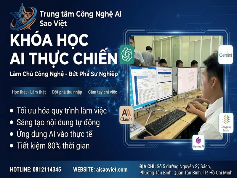 Giới thiệu khóa học AI thực chiến tại Trung tâm Công Nghệ Ai Sao Việt
