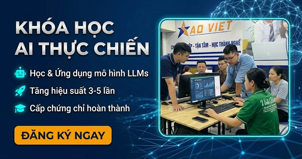 Khóa học AI thực chiến tại Trung tâm Công Nghệ AI Sao Việt